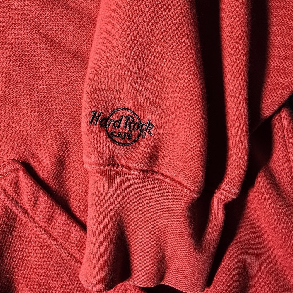 Hard Rock Cafe Men's Red London Full Zip Hoodie Sz 2XL Stitched Graphic - Picture 3 of 10